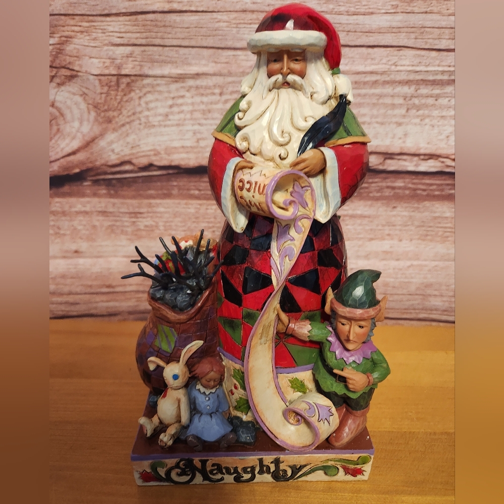 Jim Shore figurine Checking it Twice Naughty Nice Santa Claus